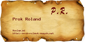 Prok Roland névjegykártya